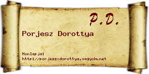 Porjesz Dorottya névjegykártya